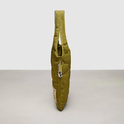 Coach Topia Loop Quilted Cloud Tote In Olive Green