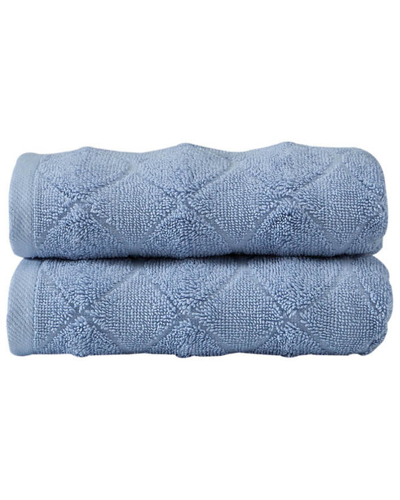 Shop Ozan Premium Home Esperance 2pc Hand Towel In Blue