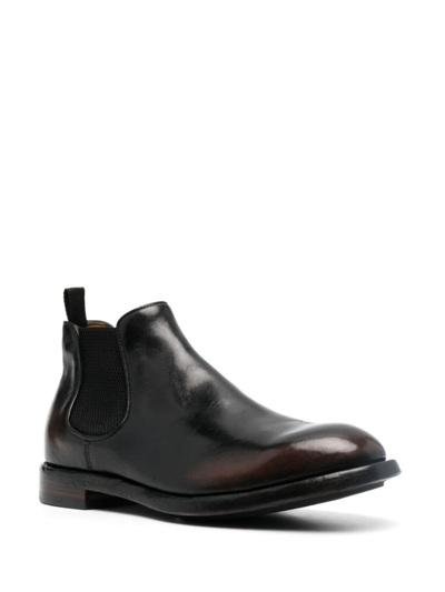 Officine Creative Temple 008 Leather Boots In 118 Caffe'/supernero