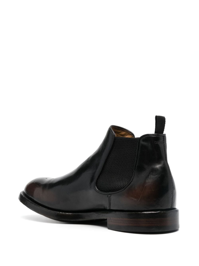 Officine Creative Temple 008 Leather Boots In 118 Caffe'/supernero