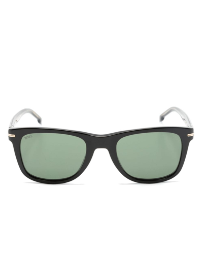 Shop Hugo Boss Square-frame Tinted Sunglasses In Black