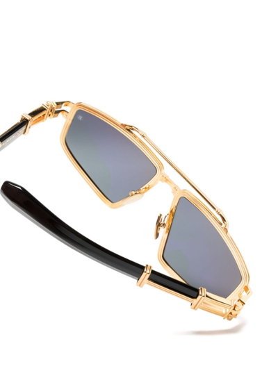 Shop Balmain Eyewear Titan Tinted Pilot-frame Sunglasses In Black