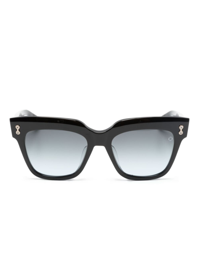 Shop Akoni Lyra Square-frame Sunglasses In Black