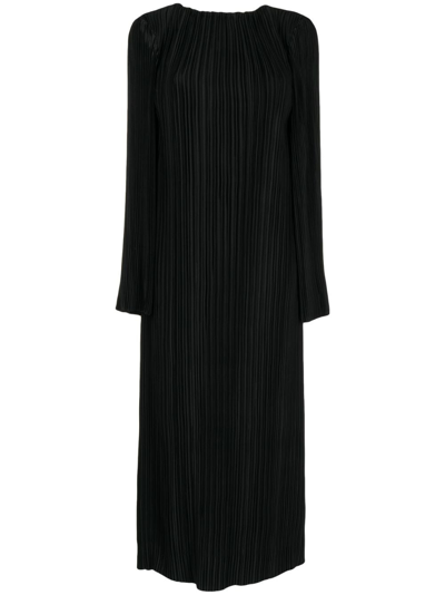 Shop Rachel Gilbert Ziara Open-back Plissé Dress In Black
