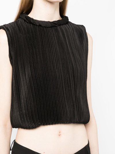 Shop Rachel Gilbert Ziara Sleeveless Cropped Top In Black