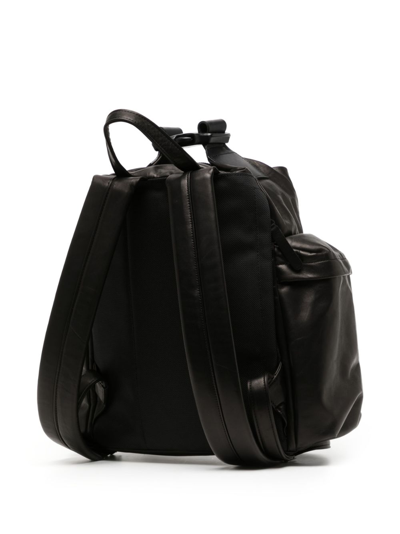 Yohji Yamamoto Multiple-pocket Leather Backpack In Black