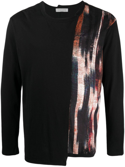 Shop Yohji Yamamoto Asymmetric Long-sleeve T-shirt In Black