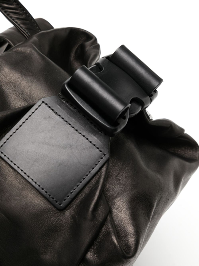 Yohji Yamamoto Multiple-pocket Leather Backpack In Black