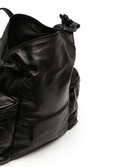 Yohji Yamamoto Multiple-pocket Leather Backpack In Black