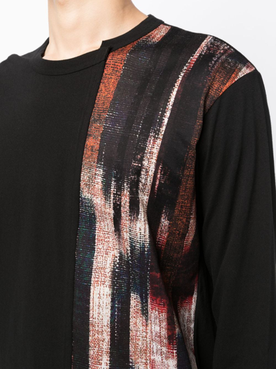 Shop Yohji Yamamoto Asymmetric Long-sleeve T-shirt In Black