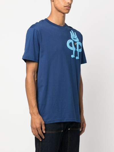 Shop Philipp Plein Iconic Plein Graphic-print T-shirt In Blue