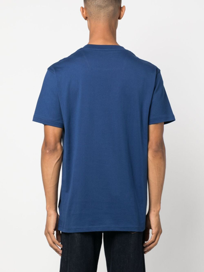 Shop Philipp Plein Gothic Plein Logo-print T-shirt In Blue