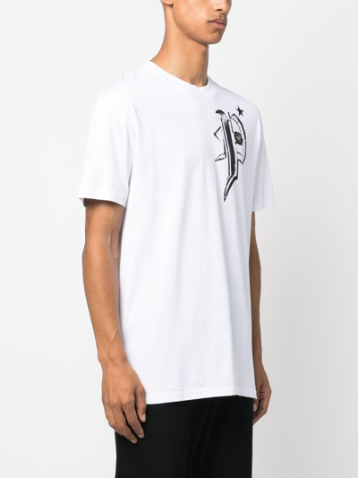 Shop Philipp Plein Logo-print Cotton T-shirt In White