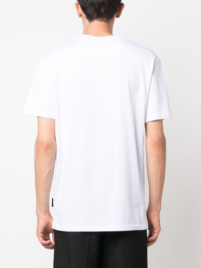 Shop Philipp Plein Ss Iconic Plein Round-neck T-shirt In White