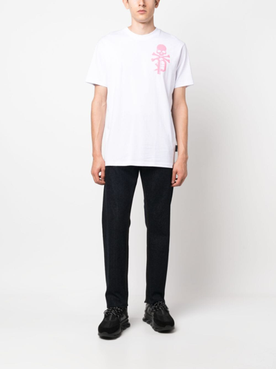 Philipp Plein Ss Skull & Bones Round-neck T-shirt In White