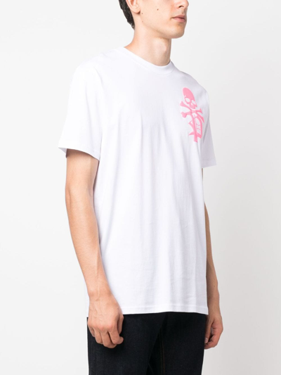 Philipp Plein Ss Skull & Bones Round-neck T-shirt In White