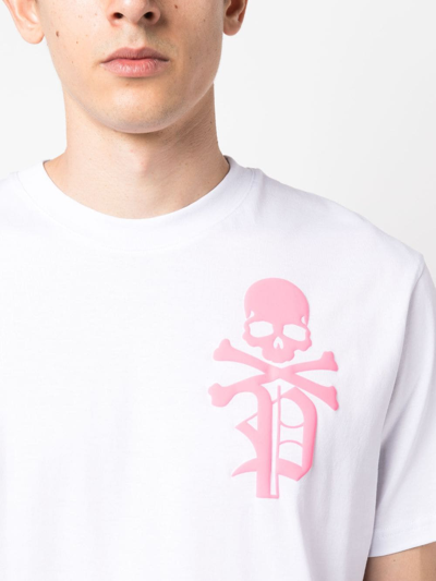 Philipp Plein Ss Skull & Bones Round-neck T-shirt In White