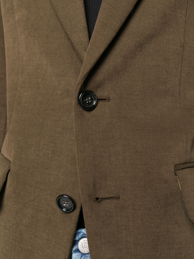 Roberto Cavalli Single-breasted Wool Blazer In Green