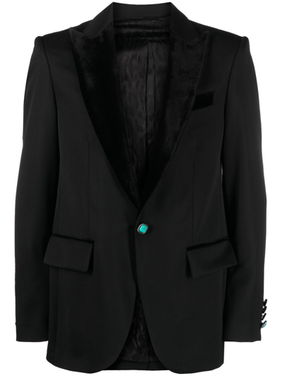 Shop Roberto Cavalli Single-breasted Blazer In Black