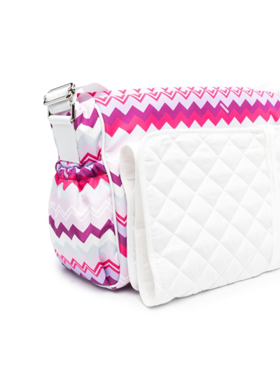 Missoni Zig Zag Print Nylon Changing Bag In Pink