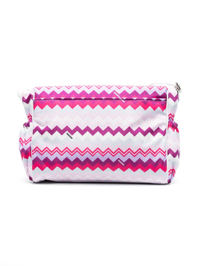 Missoni Zig Zag Print Nylon Changing Bag In Pink
