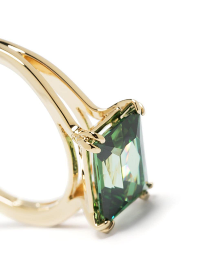 Shop Swarovski Metrix Crystal Cocktail Ring In Gold