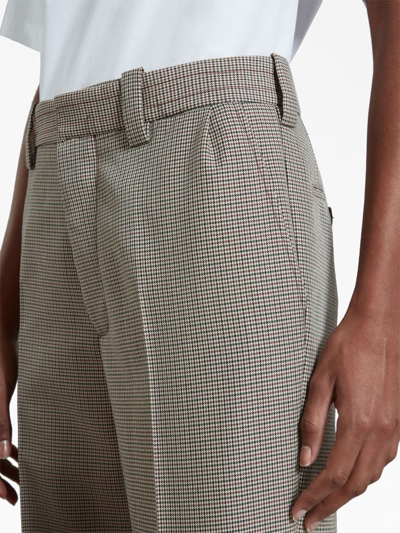 Marni Houndstooth-pattern Straight-leg Trousers In Black