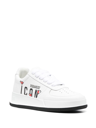Dsquared2 Dsquared White Leather Sneakers In White