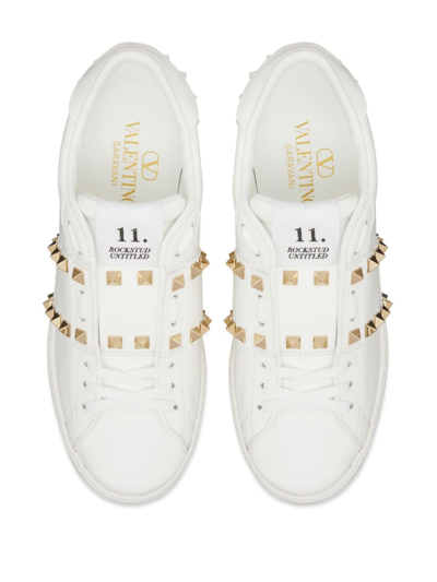 Valentino Open Disco 85mm Wedge Sneakers In White
