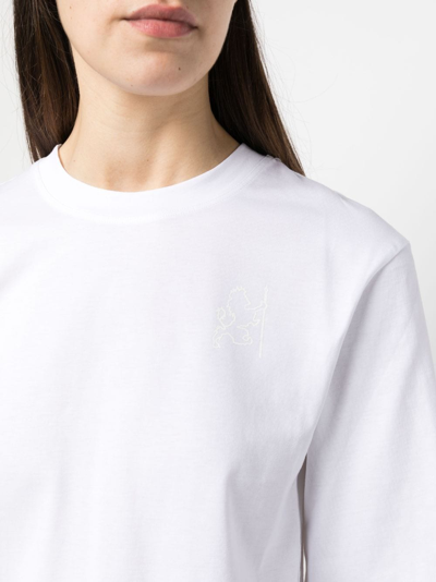 Shop Semicouture Crew-neck Cotton T-shirt In White