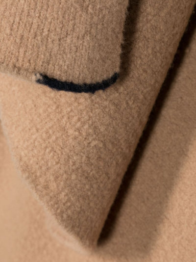 Shop Semicouture Virgin Wool-cashmere Scarf In Neutrals