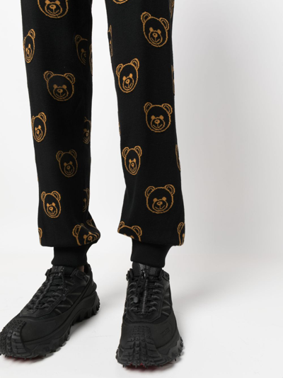 Shop Moschino Teddy Bear-print Track Pants In Black