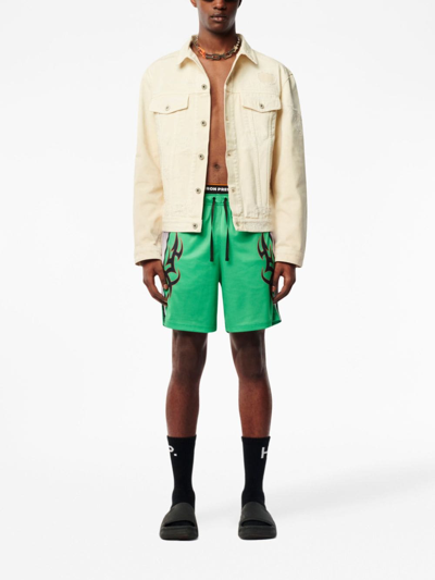 Heron Preston Logo-patch Cotton Jacket In White