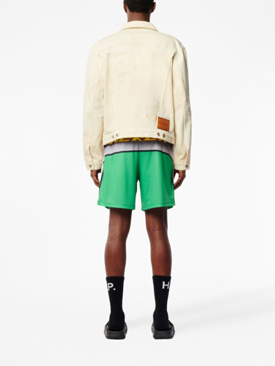 Shop Heron Preston Logo-patch Cotton Jacket In White