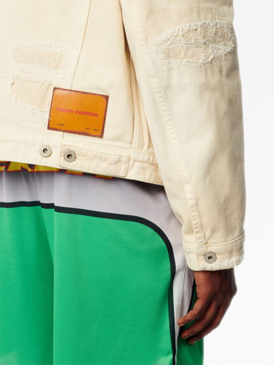 Shop Heron Preston Logo-patch Cotton Jacket In White