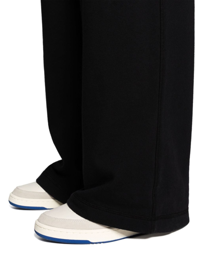 Shop Reebok Special Items Wide-leg Cotton Track Pants In Black