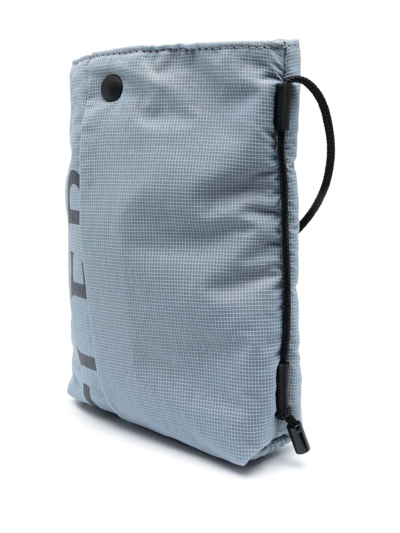 Shop Moncler Logo-print Ripstop Messenger Bag In Blue