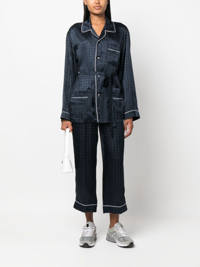 10 Corso Como Circle-motif Straight-leg Trousers In Blue