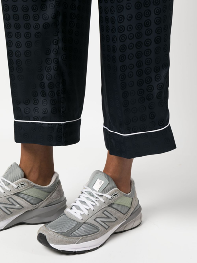 10 Corso Como Circle-motif Straight-leg Trousers In Blue
