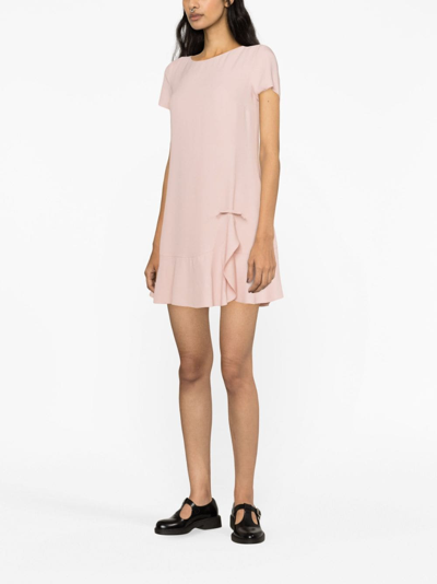 Shop Red Valentino Bow-detail Crepe Minidress In Pink