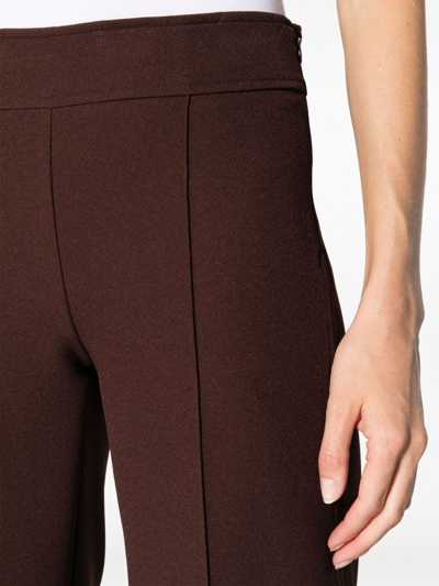 Shop Semicouture Dart-detail Elasticated Cropped Trousers In Brown