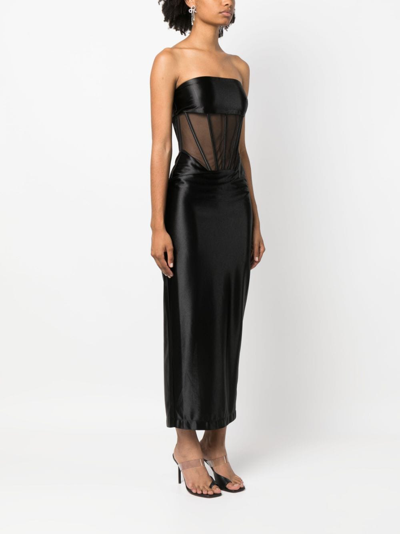 Shop Retroféte Baila Corset-style Midi Dress In Black