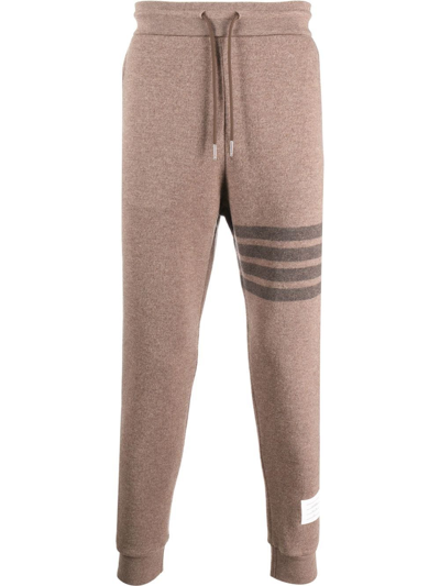 Thom Browne Wool Loopback 4-bar Sweatpants In Brown