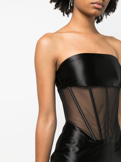 Shop Retroféte Baila Corset-style Midi Dress In Black