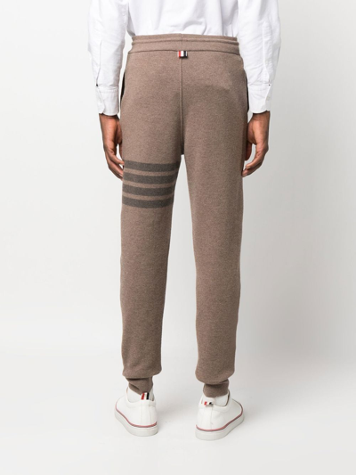 Thom Browne Wool Loopback 4-bar Sweatpants In Brown