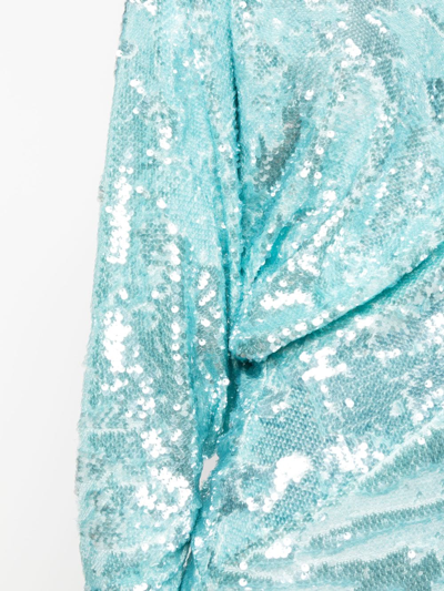 Shop Roland Mouret Sequin-embellished Open-back Minidress In Blue
