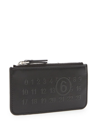 Shop Mm6 Maison Margiela Numeric Logo-embossed Card Holder In Black