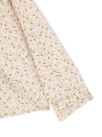 Bonpoint Cherry-motif Cotton Shirt In Neutrals
