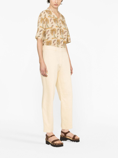 Shop Odeeh Mid-rise Straight-leg Trousers In Neutrals