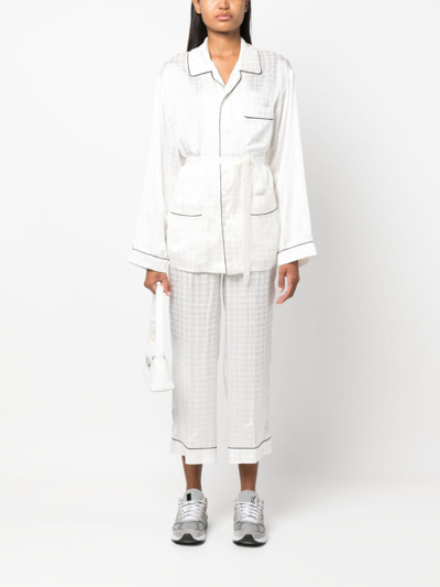 10 Corso Como Circle-motif Belted-waist Shirt In White